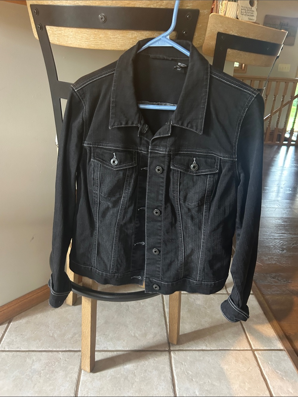 New York & Company Black Denim Jean Jacket